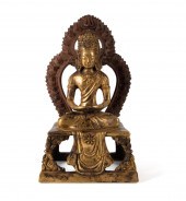 SEATED GILT BRONZE AMITABHA BU
