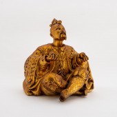 SEATED GILT CHINOISERIE NODDER