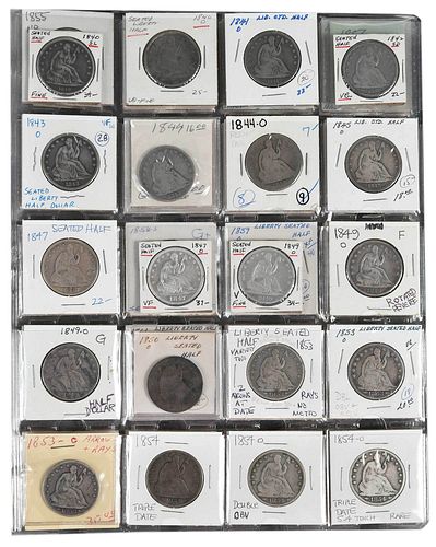SEATED LIBERTY HALF DOLLARS, DATE