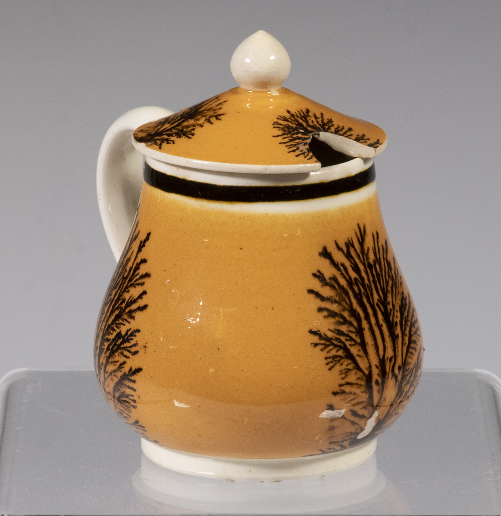 SEAWEED MOCHA DECORATED MUSTARD POT