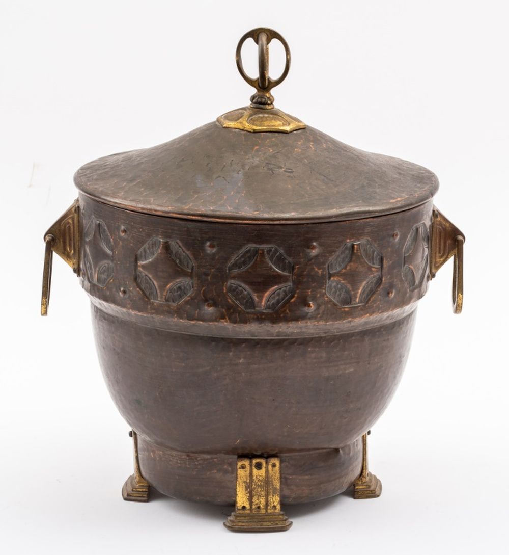 SECESSIONIST HAMMERED BRASS COVERED