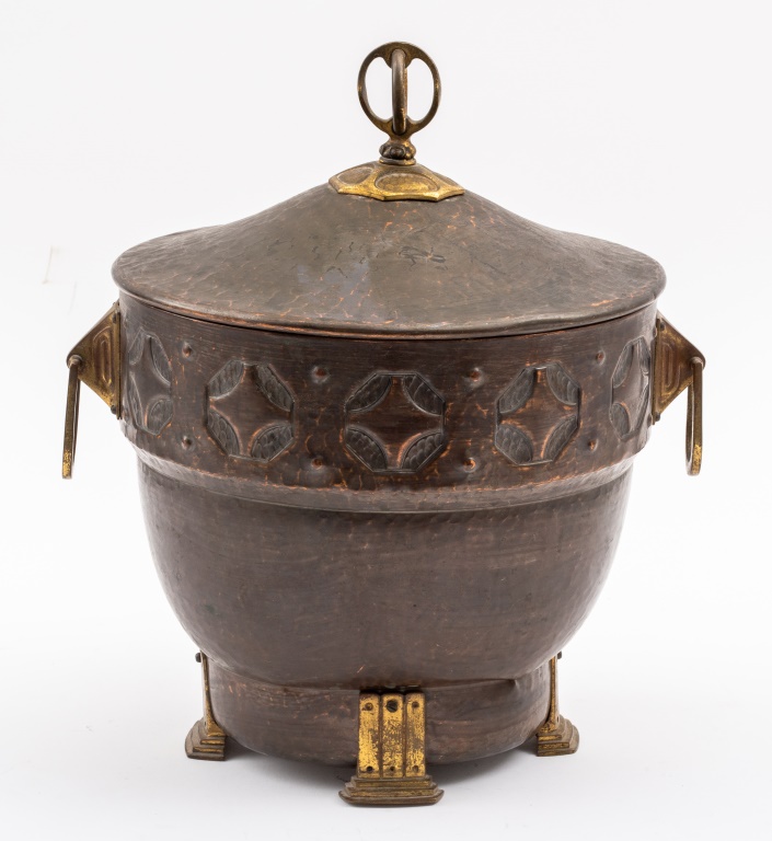 SECESSIONIST HAMMERED BRASS COVERED