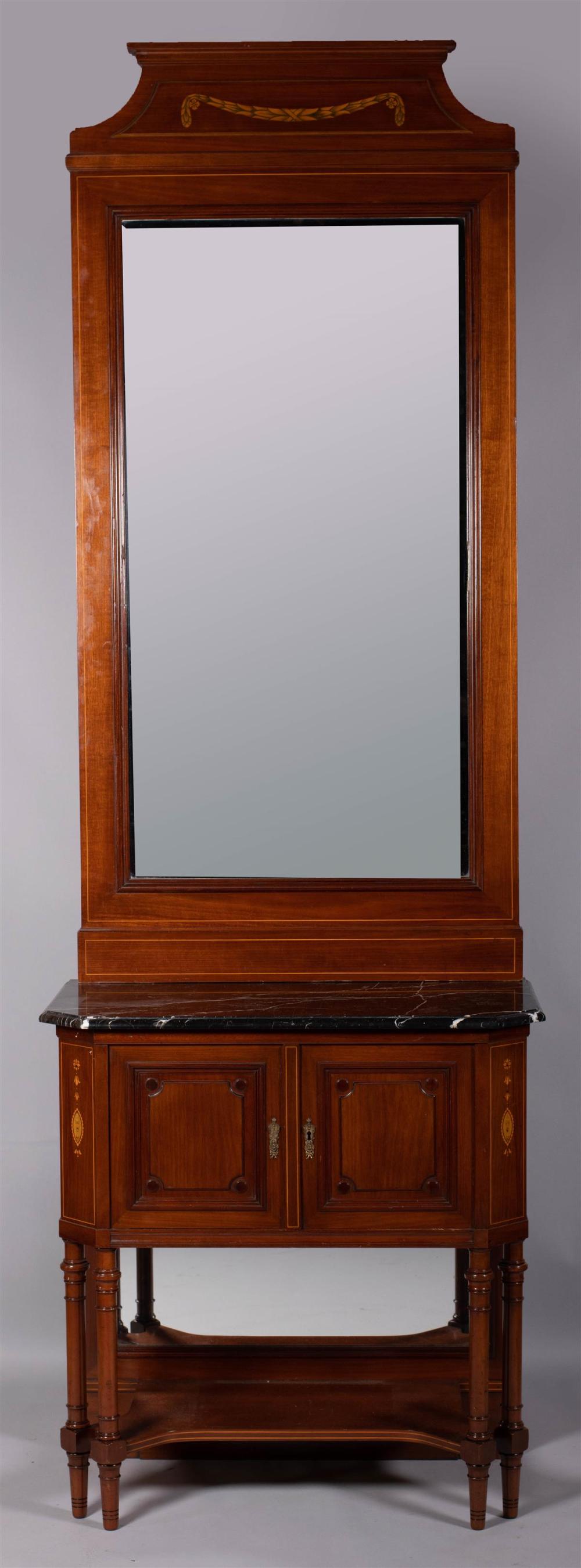 SECESSIONIST INLAID MAHOGANY PIER