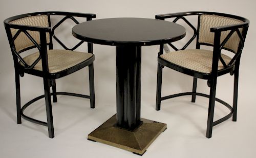 SECESSIONIST STYLE EBONIZED TABLE &