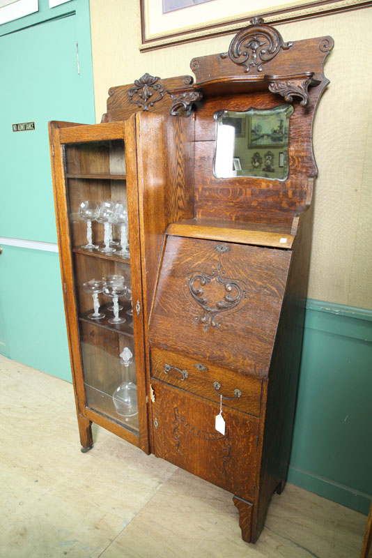 SECRETARY BOOKCASE. Oak side by