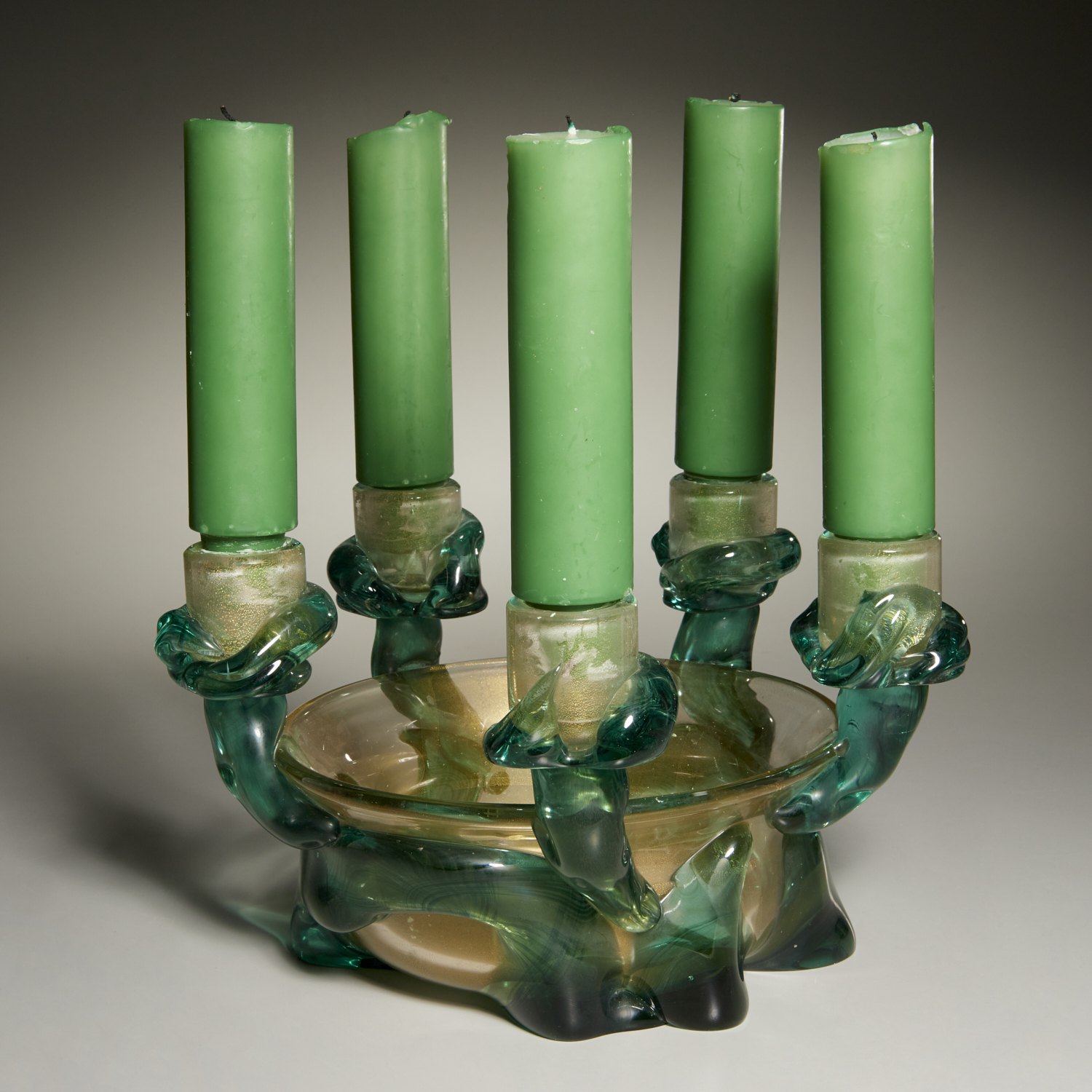 SEGUSO, MURANO GLASS CANDELABRA