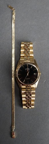 SEIKO QUARTZ WATCH WITH 14-KAR