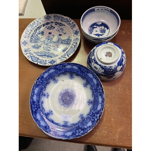 Selection of antique blue and white