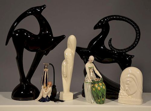 SELECTION OF ART DECO ITEMSSix