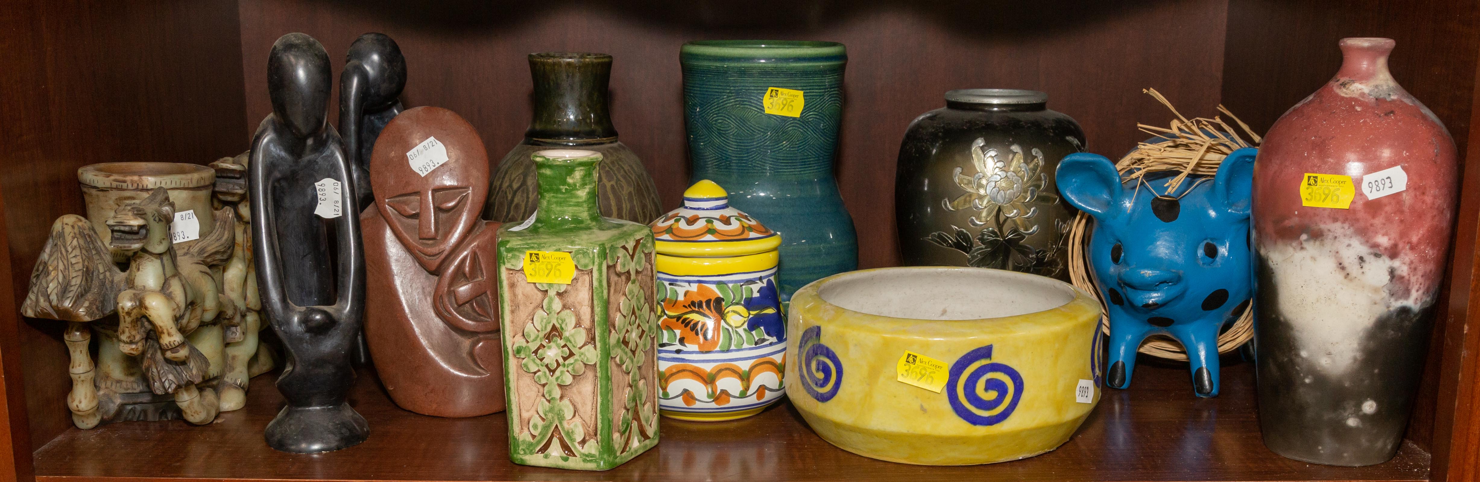 SELECTION OF ART POTTERY & OTHER
