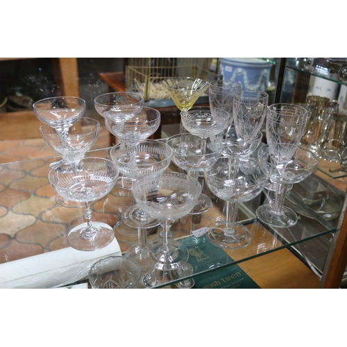 Selection of champagne glasses to