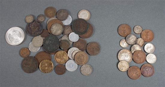Selection of coins of the world