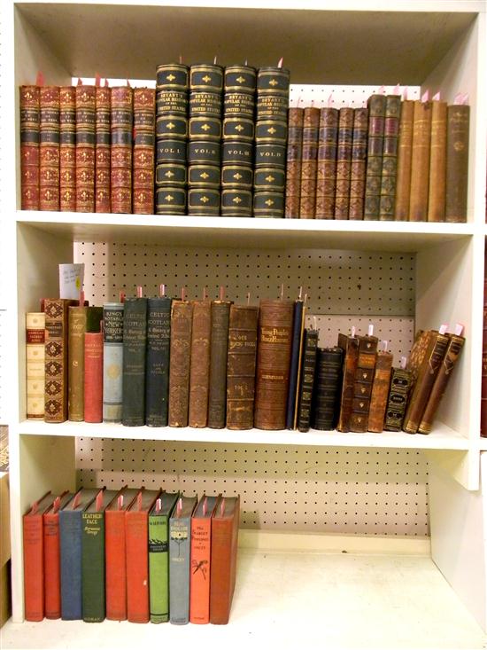 Selection of leather-bound books 