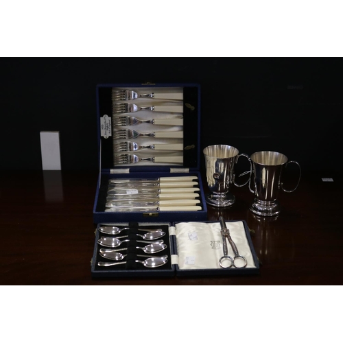 Selection of silver plated wares,