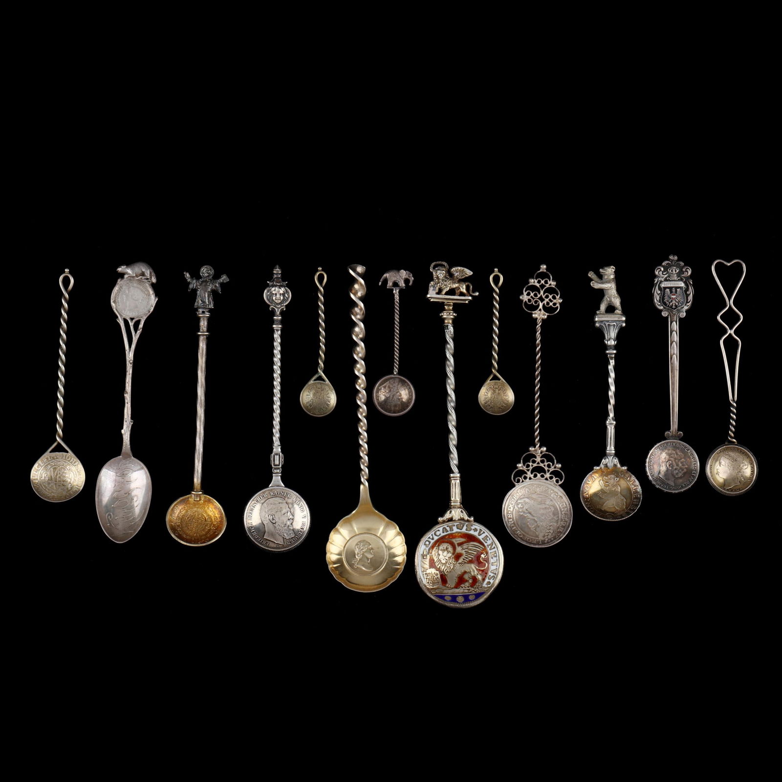 SELECTION OF SILVER SOUVENIR SPOONS