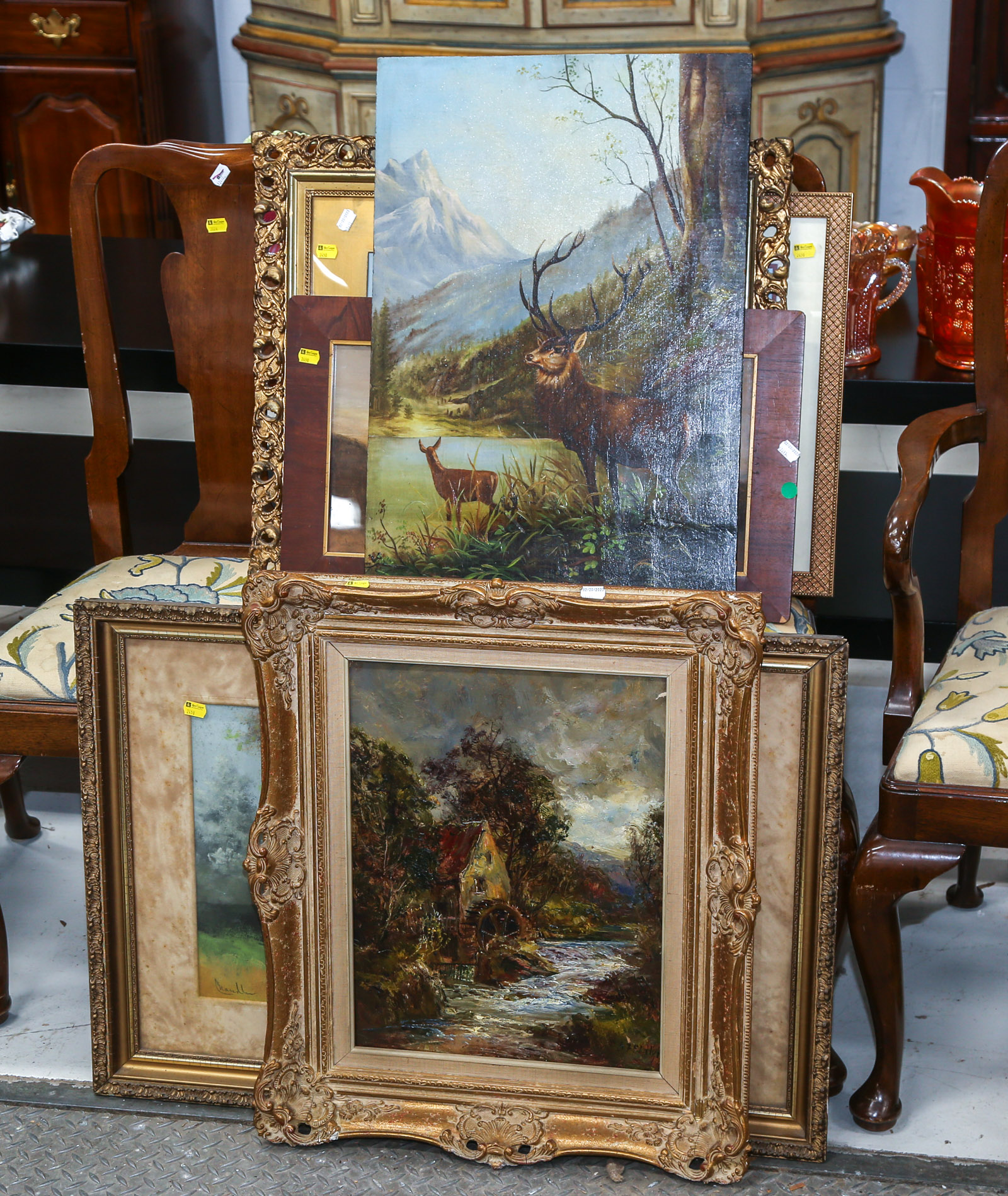 SELECTION OF SIX FRAMED ARTWORKS