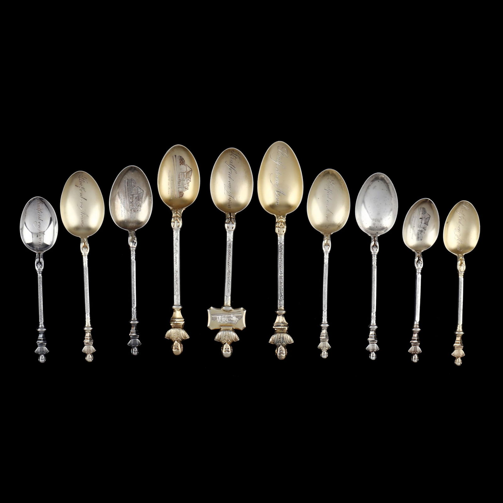 SELECTION OF TEN ENGLISH SILVER
