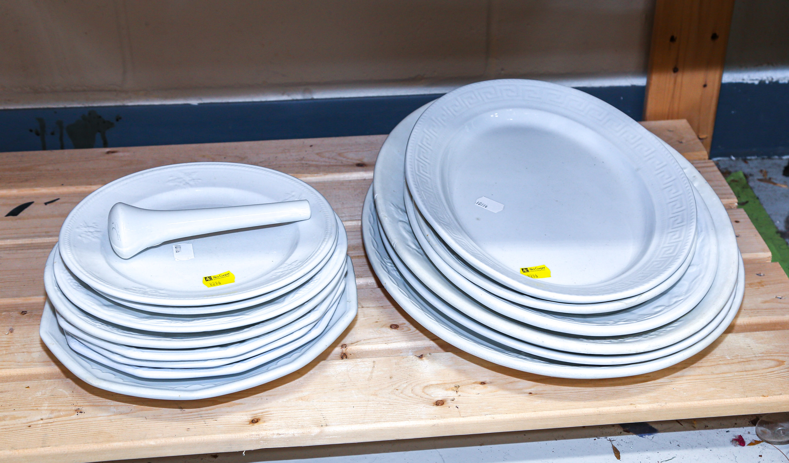 SELECTION OF WHITE IRONSTONE DISHES