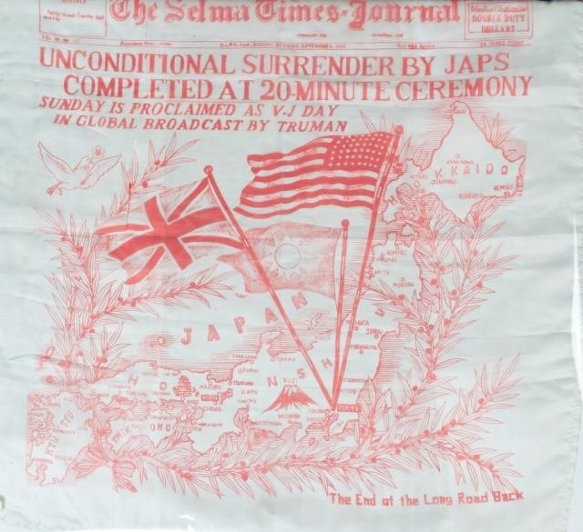 SELMA TIMES JOURNAL VJ DAY SILK