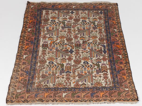 SEMI-ANTIQUE ARDEBIL CARPET  4'2" x