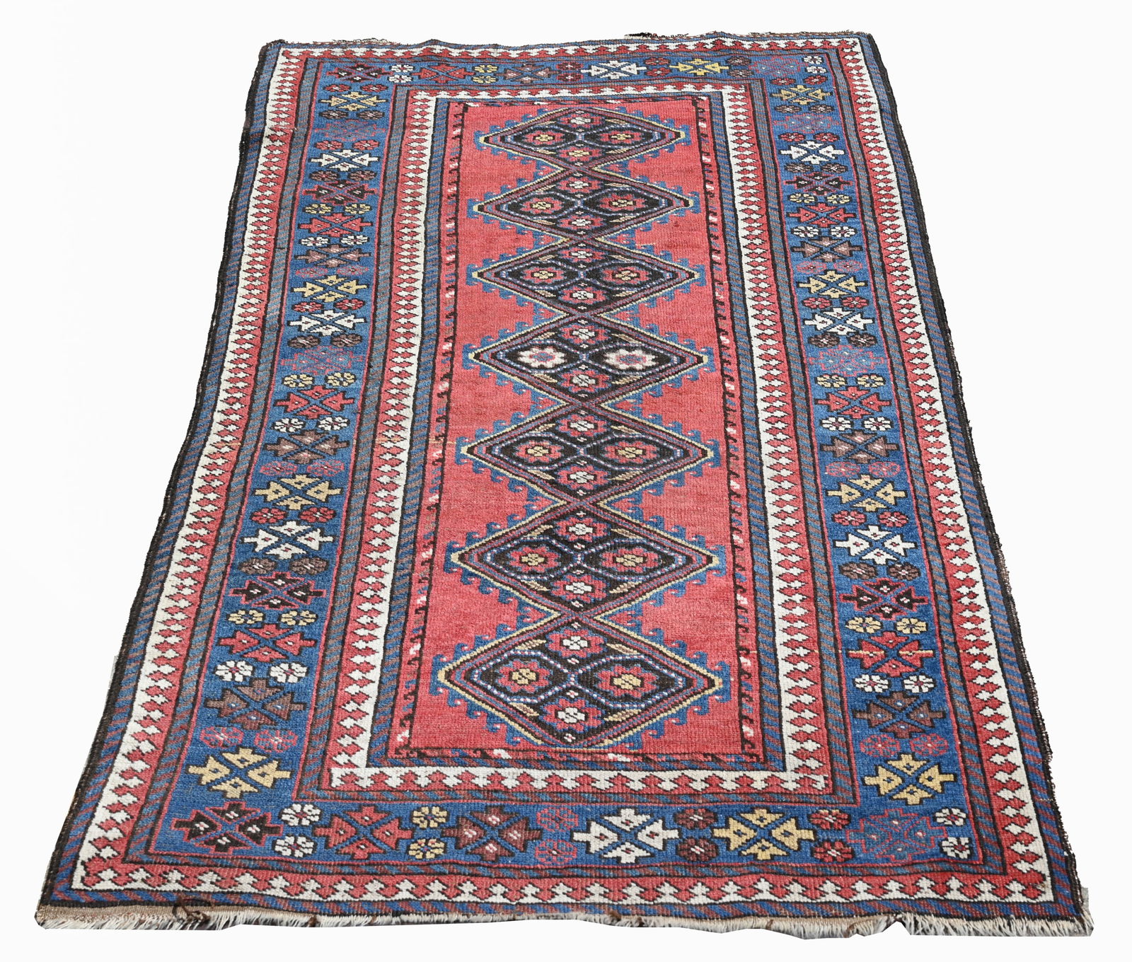 SEMI-ANTIQUE CAUCASIAN RUG - 6'8" X