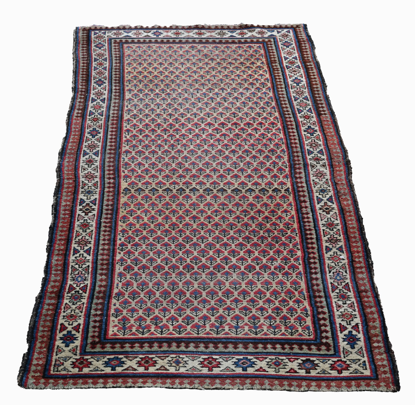 SEMI-ANTIQUE CAUCASIAN RUG - 7'8" X