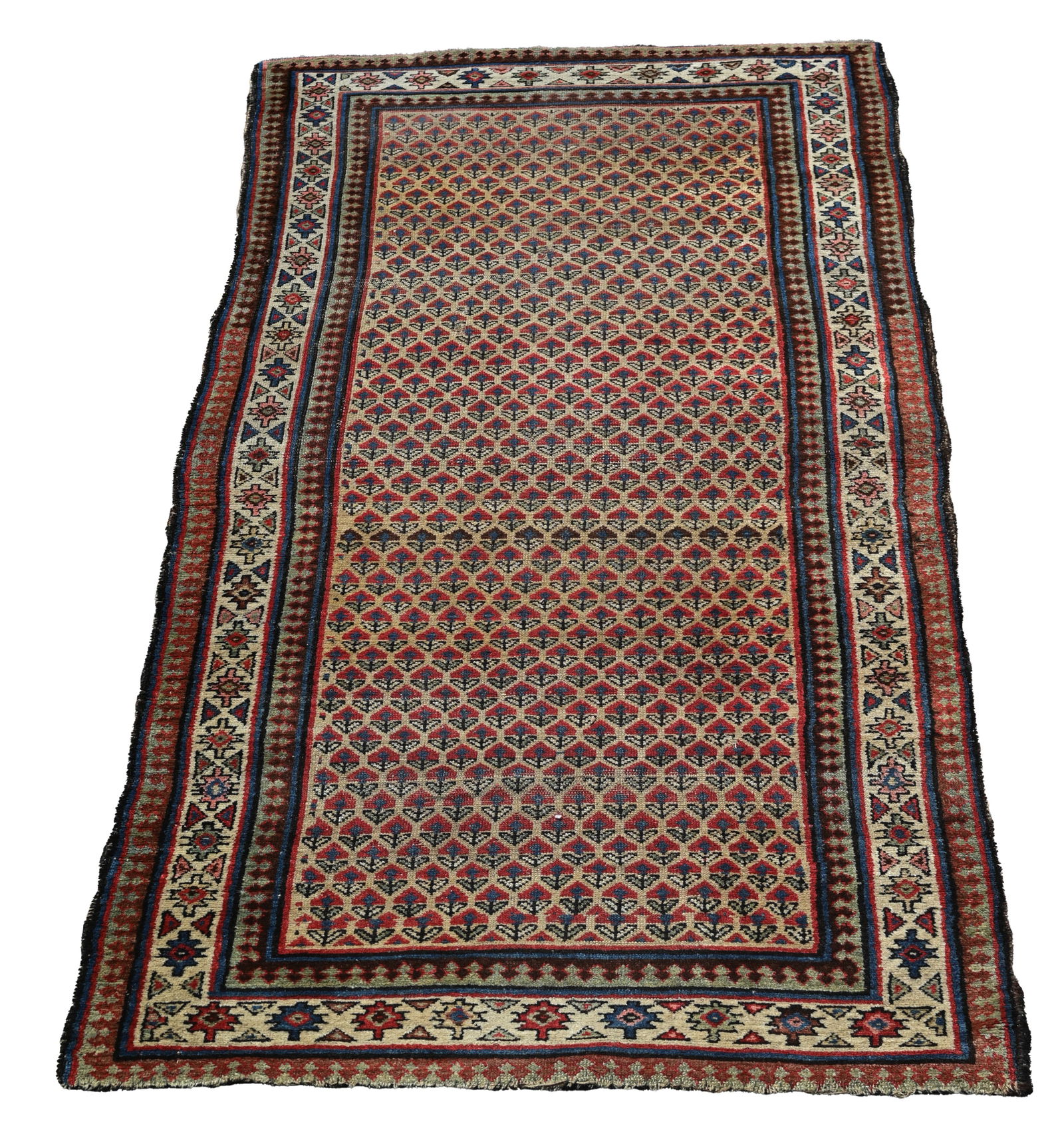 SEMI-ANTIQUE CAUCASIAN RUG - 7'8" X