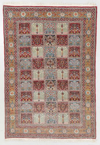 SEMI-ANTIQUE GHOUM GARDEN RUG,