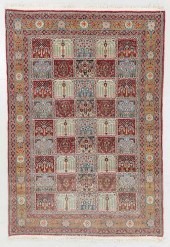 SEMI-ANTIQUE GHOUM GARDEN RUG,