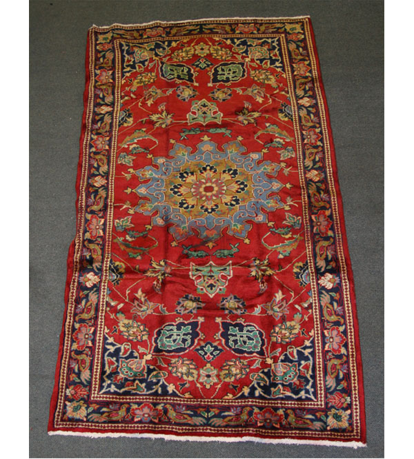 Semi-antique Hamadan area rug;