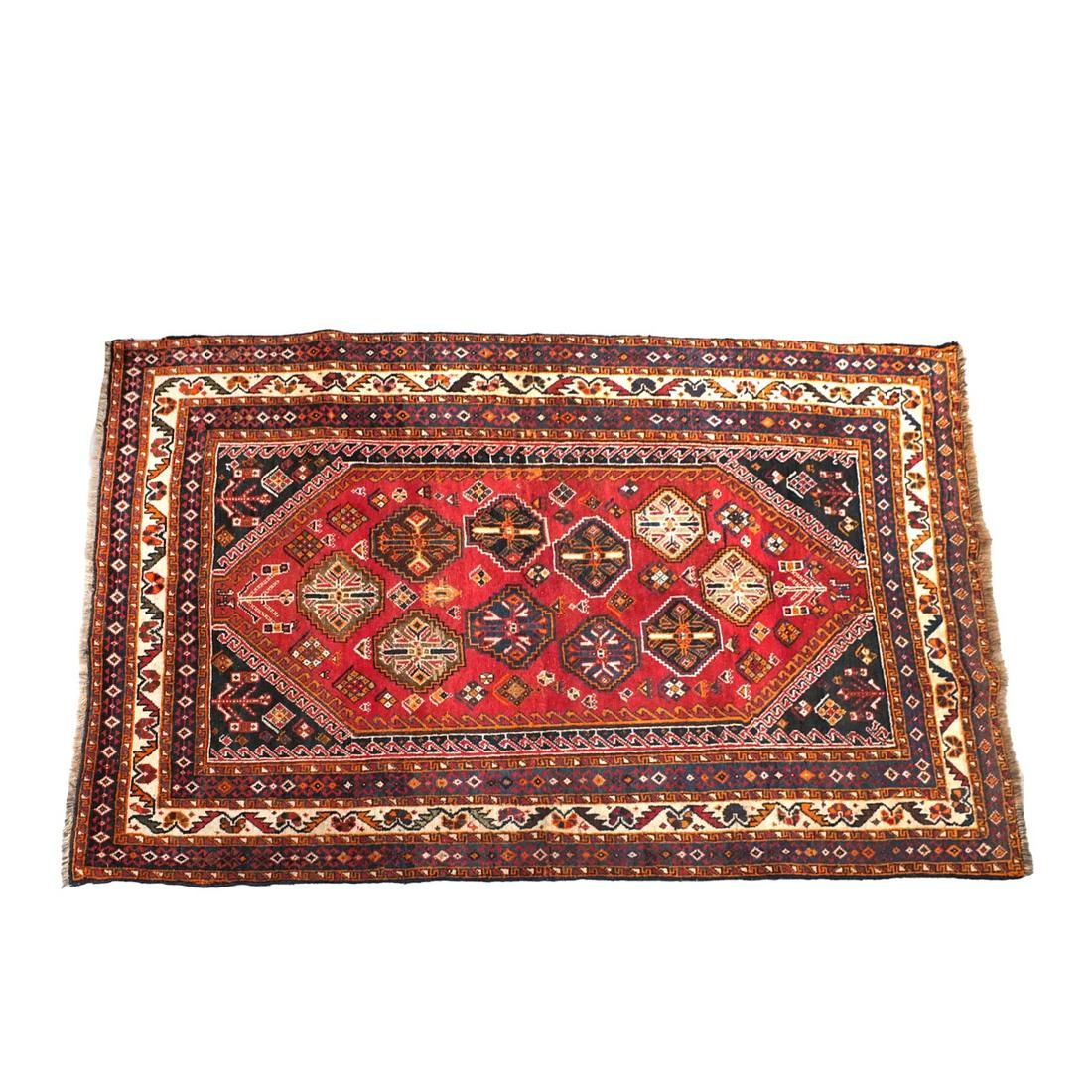 SEMI ANTIQUE INDIAN HERIZ RUGSemi