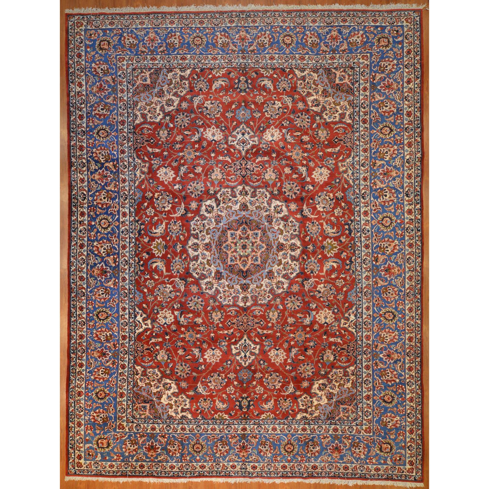 SEMI-ANTIQUE ISPAHAN CARPET,