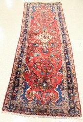 SEMI-ANTIQUE PERSIAN HALL RUG,