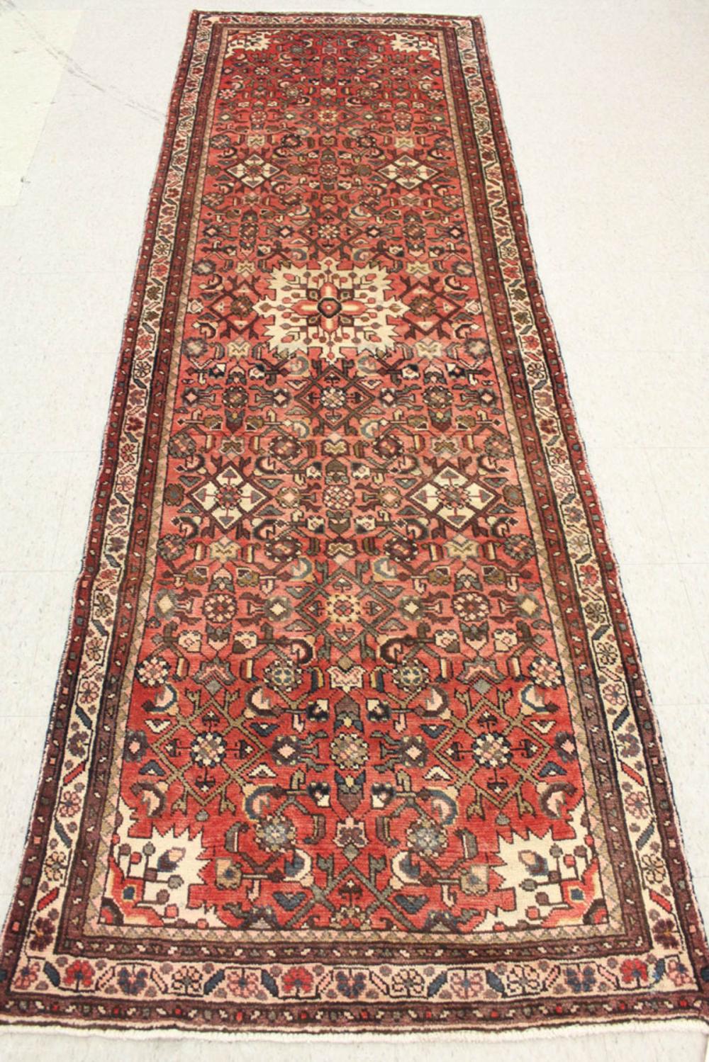 SEMI-ANTIQUE PERSIAN HALL RUG,