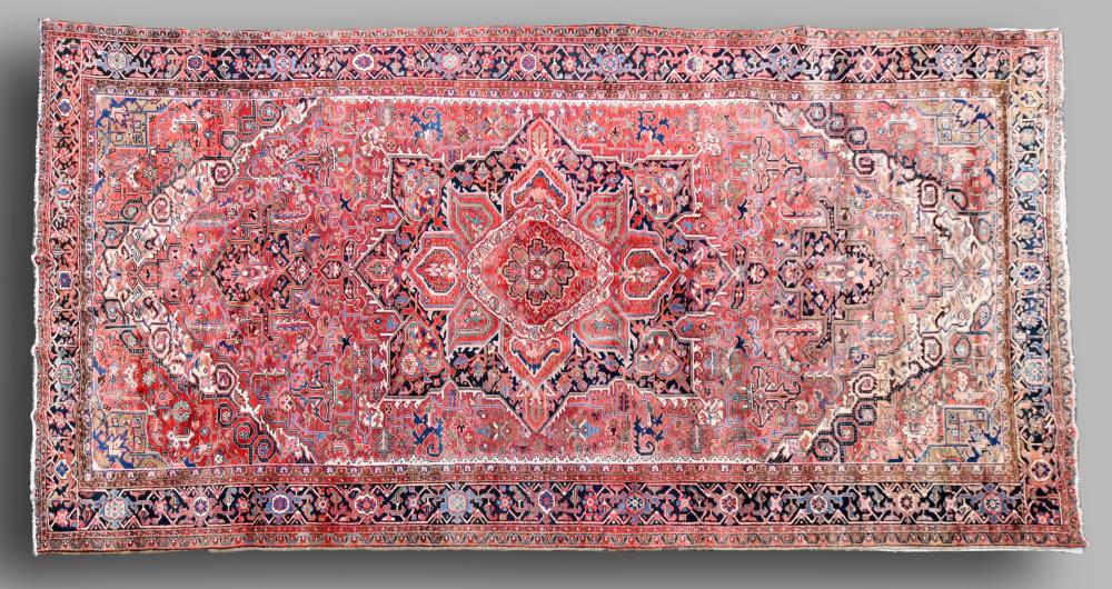SEMI-ANTIQUE PERSIAN HERIZ HAND