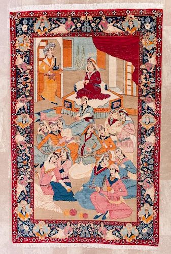 SEMI-ANTIQUE PERSIAN KASHAN 4'5"X7'