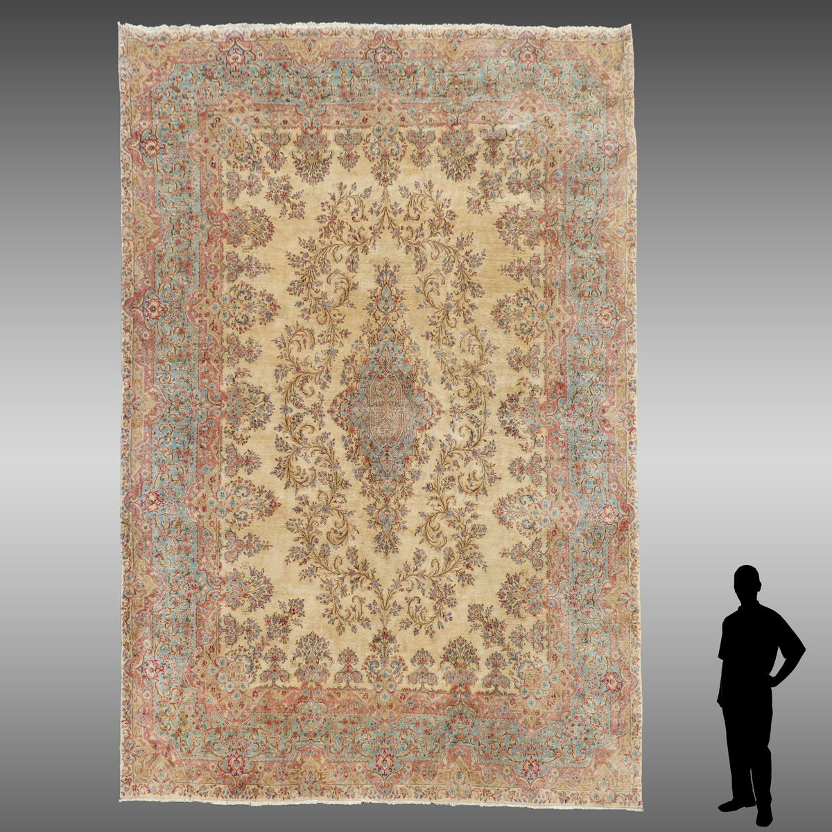 SEMI-ANTIQUE PERSIAN KIRMAN HAND