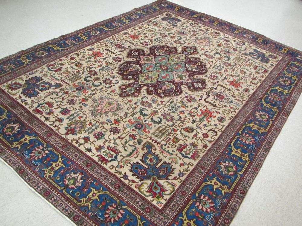 SEMI-ANTIQUE PERSIAN TABRIZ CARPET,