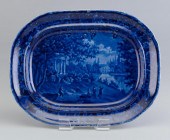 SEMI CHINA DEEP BLUE PLATTER 1