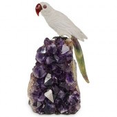 SEMI-PRECIOUS STONE CARVED BIR