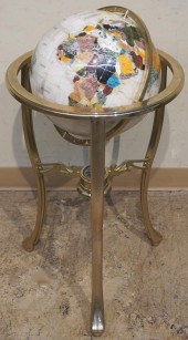 SEMI-PRECIOUS STONE GLOBE ON B