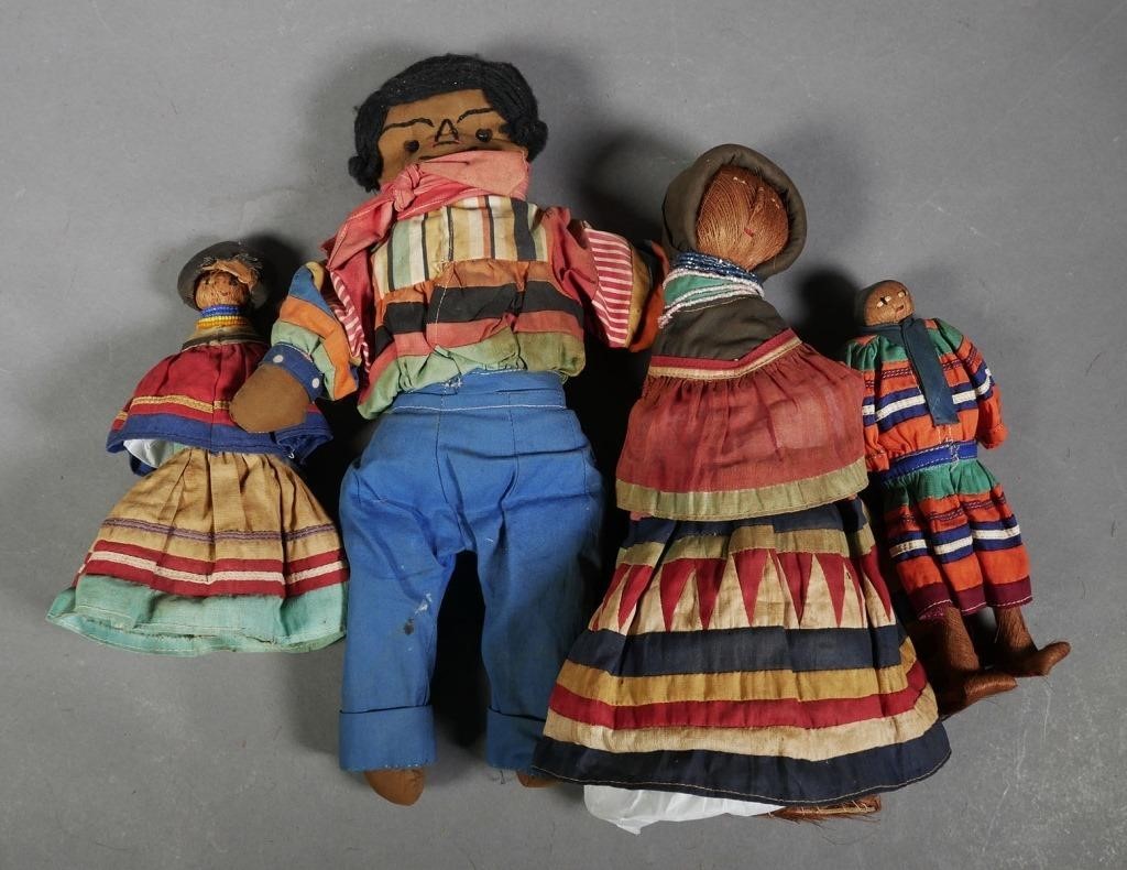 SEMINOLE INDIAN DOLLS (4)Four