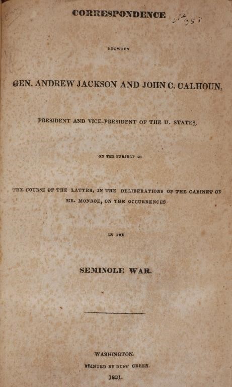 SEMINOLE WAR, PRESIDENTIAL