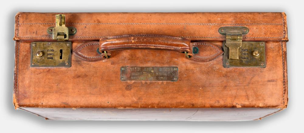 SENATOR WARNER'S LEATHER BRIEFCASE,