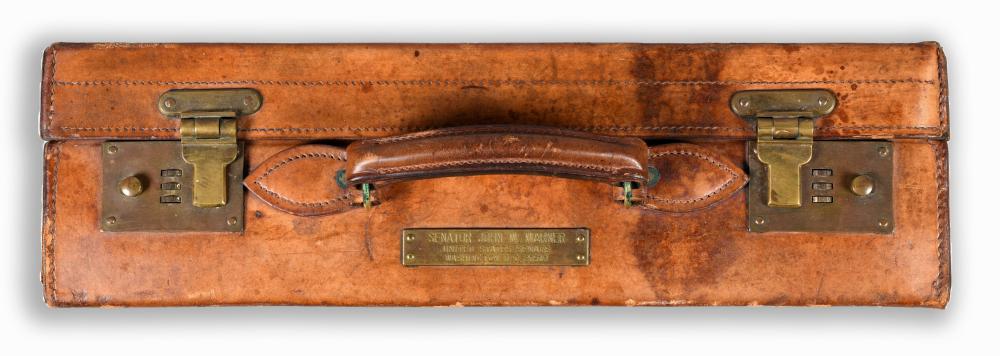 SENATOR WARNER'S LEATHER BRIEFCASE,