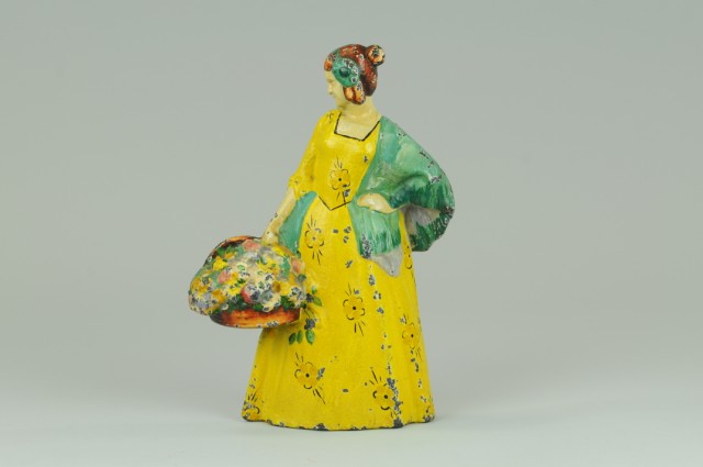 SENORITA WITH BASKET OF FLOWERS