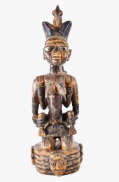 SENUFU CARVED WOOD MOTHER AND