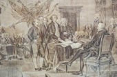 SEPIA TONED POLITICAL TEXTILE,