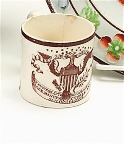 Sepia transferware creamware