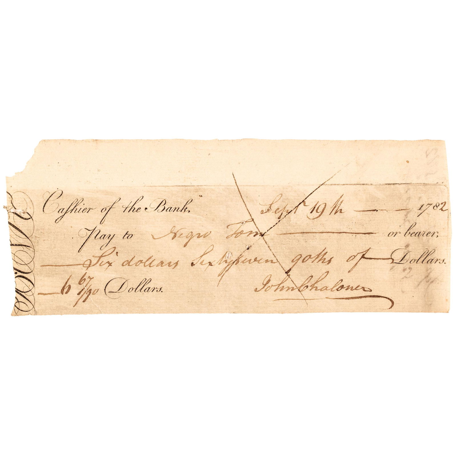 SEPTEMBER 19TH, 1782-DATED